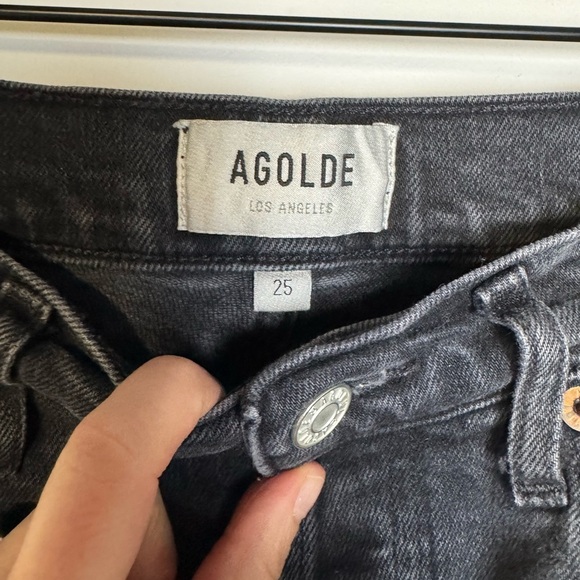 AGOLDE “NICO” DISTRESSED BLACK JEANS 25 - Picture 5 of 10